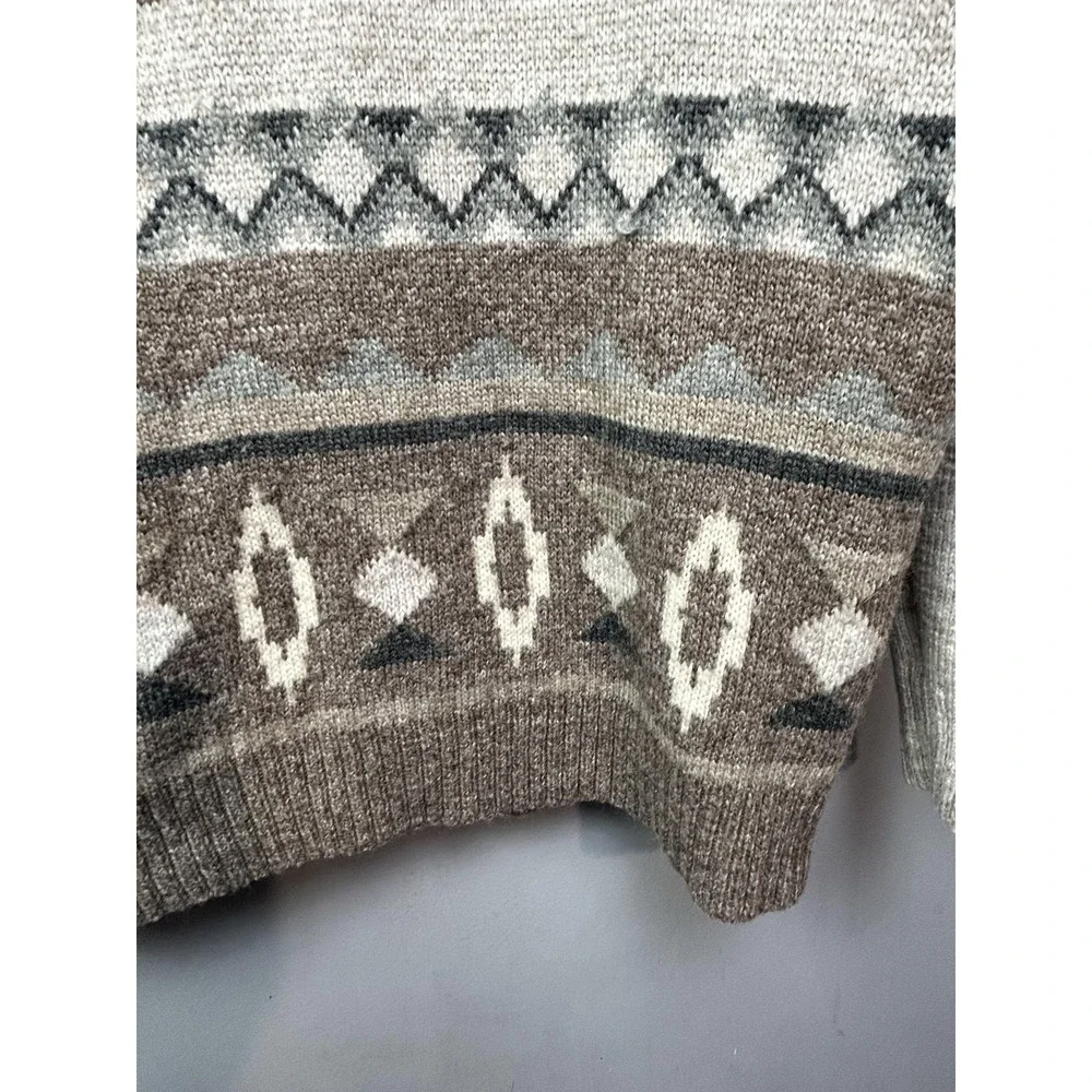 American Eagle Outfitters Sweater Womens Small Beige Wool Blend‎ Aztec Pullover
